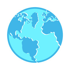 Poster - Spherical surface of Earth semi flat color vector object. Full sized item on white. Geographical exploration. Spherical object. Simple cartoon style illustration for web graphic design and animation