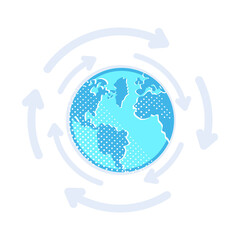 Fototapete - Globalization process semi flat color vector object. Surface of Earth. Global connection. Full sized item on white. Simple cartoon style illustration for web graphic design and animation
