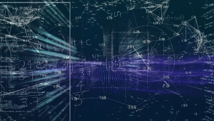 Poster - Animation of network of connections with equations and data processing
