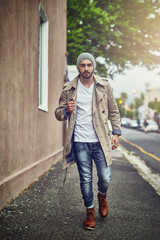 Poster - Style that moves with the modern times. Portrait of a fashionable young man.