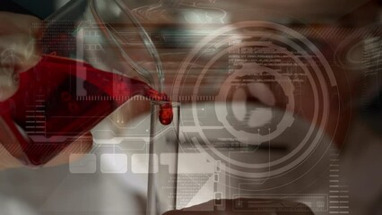 Poster - Animation of scope scanning and data processing over scientist working in lab