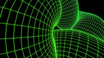 Poster - Black background. Design. Bright green lines in abstraction creating patterns and moving very quickly.