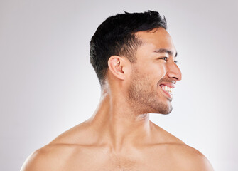Poster - Admire those with inner-peace. Cropped studio shot of a handsome young man posing against a grey background.