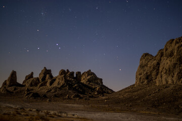 sunset at the trona pinnacles