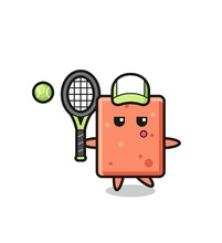 Cartoon Character Of Brick As A Tennis Player