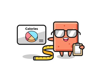 Sticker - Illustration of brick mascot as a dietitian