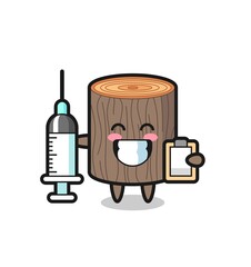 Poster - Mascot Illustration of tree stump as a doctor