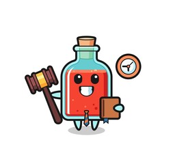 Wall Mural - Mascot cartoon of square poison bottle as a judge