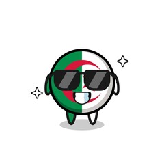 Canvas Print - Cartoon mascot of algeria flag with cool gesture