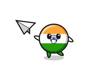 Sticker - india cartoon character throwing paper airplane