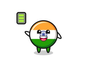 Wall Mural - india mascot character with energetic gesture