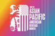 May is Asian Pacific American Heritage Month. Holiday concept. Template for background, banner, card, poster with text inscription. Vector EPS10 illustration.