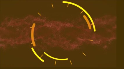 Poster - Animation of circles moving over shapes and eye of caucasian man