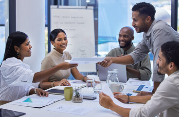 Aufkleber - Here are the reports you requested. Shot of a group of businesspeople having a meeting in a boardroom.