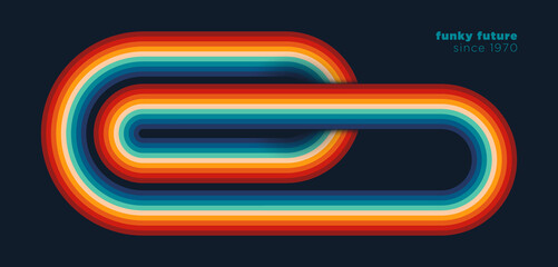 Poster - 	
Retro pattern design in simple abstract style with colorful lines. Vector illustration.