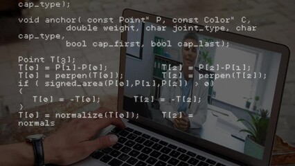 Poster - Data processing over doctors using laptop