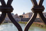 Fototapeta Pomosty - St. Peter's Basilica as seen from the St. Angelo Bridge