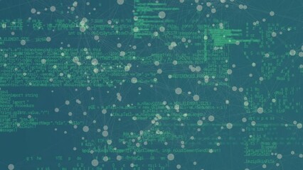 Sticker - Animation of data processing over molecules in green space