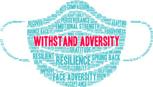 Withstand Adversity Word Cloud On A White Background. 