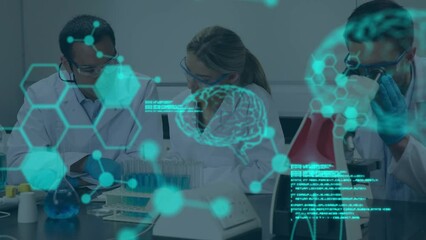 Poster - Animation of data processing over diverse male and female scientist