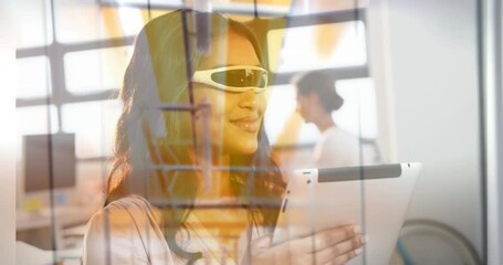 Poster - Animation of women using vr headset over server room
