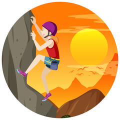 Poster - Isolated rock climbing badge