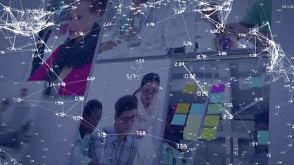 Poster - Animation of network of connections over diverse business people