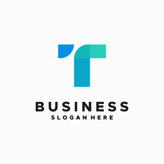 Wall Mural - modern geometric t initial logo designs concept vector, business initial letter logo