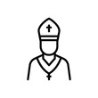Black line icon for pope