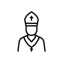 Black Line Icon For Pope