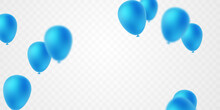Celebration Background With Blue Balloons For Party Vector Illustration.