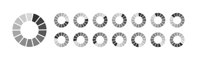 Poster - Load icons. Preloaded, countdown icons. Symbols of buffer and loader. Circles of wait for app. Status of progress of download with wait. Digital graphic indicators of speed upload. Vector