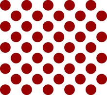 Halftone Dots Vector Seamless Pattern. Abstract Red White Dotted Geometric Texture With Different Circles In Cross Figure. Monochrome Background, Gradient Transition Effect. Repeat Tileable Design
