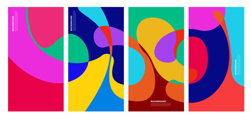 Aufkleber - Abstract liquid and fluid abstract shape for brochure design template