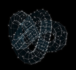 Poster - Abstract technology background from lines and dots