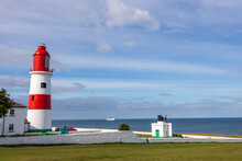 South Shields UK: 29th July 2020:  Souter Lighthouse And The Leas On A Lovely Summer Day. North East Tourist Destination 