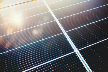 renewable energy system with solar panel on the roof