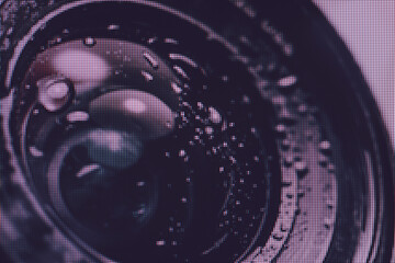 Poster - Close up beautiful camera lens. Background pattern for design. Macro  photography view. Close-up of pixel..