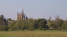The Dreaming Spires Of Oxford Across Christchurch Meadow.
