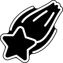 Shooting Star Icon In Black