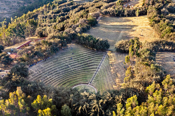 Sticker - Incan terraces at Bosque Dorado near Huancayo in Junin, Peru