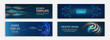 © arthead - Visualization of data arrays, databases. Information flow, sorting. Set of Hi-tech banner templates for websites. Abstract horizontal promotion media cover design. Big data futuristic web background.