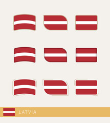 Poster - Vector flags of Latvia, collection of Latvia flags.