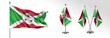 © kora_ra_123 - Set of Burundi waving flag on isolated background vector illustration