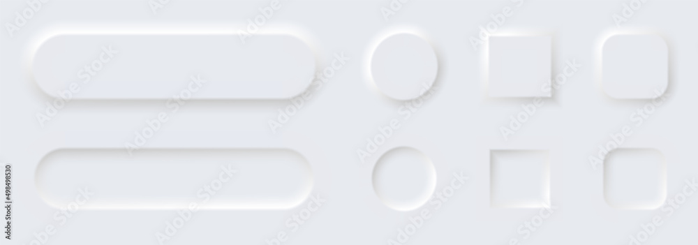 Button element icons for mobile and web interface. Blank modern buttons ...