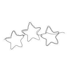 Wall Mural - continuous line drawing rating star feedback illustration vector