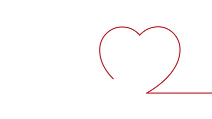 Wall Mural - heart animation love heartbeat black white green screen red heart | 2d animated love hearts | drawin