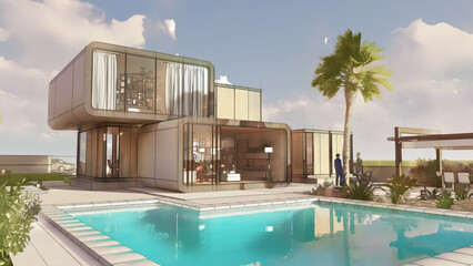 Aufkleber - Modern architecture home design