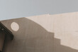 Summer geometrical shadows on the wall. Minimal boho style. An exterior of the Arabian building.