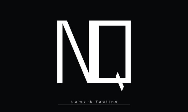 Alphabet letters Initials Monogram logo NQ , QN